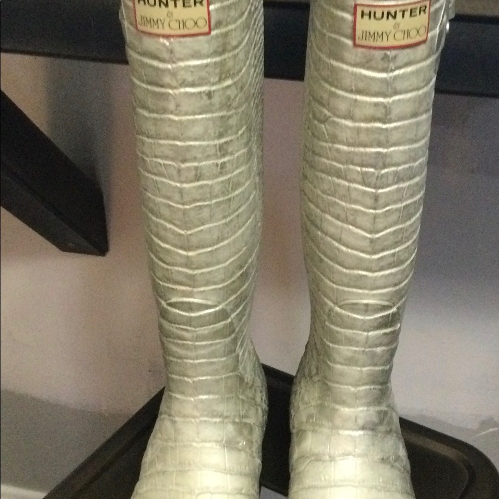 Jimmy Choo Hunter Boots Silver